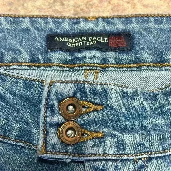 VINTAGE!! Y2K American Eagle flare, slit pocket, low rise-zero stretch size 12 - Picture 2 of 13